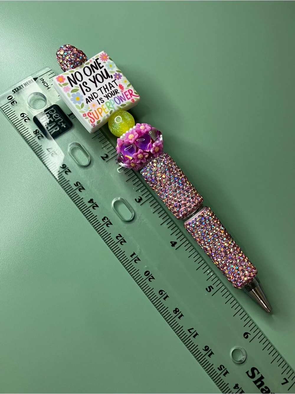 No One is You and That is Your Superpower Handmade Rhinestone Beaded Pen